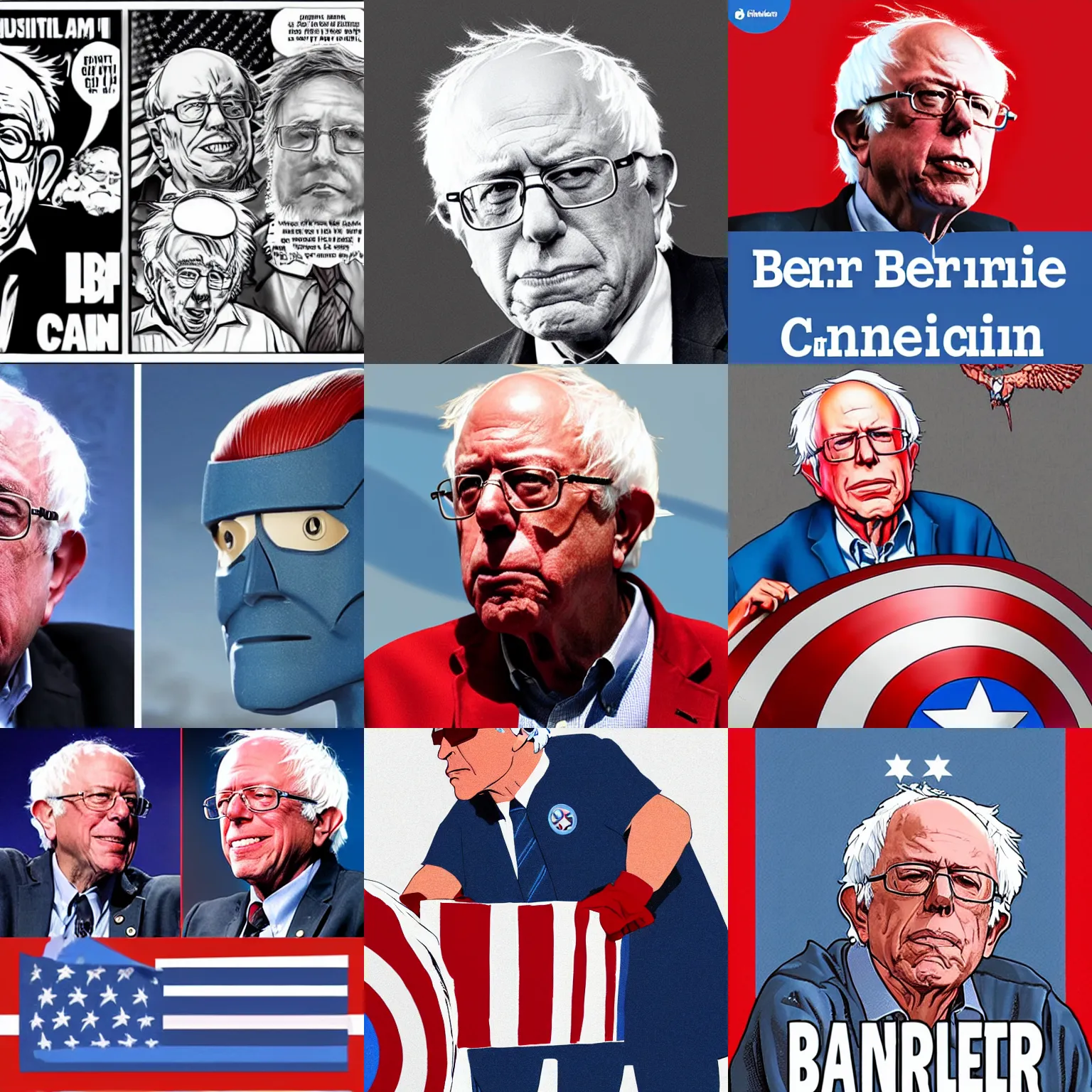 Prompt: bernie sanders as captain america