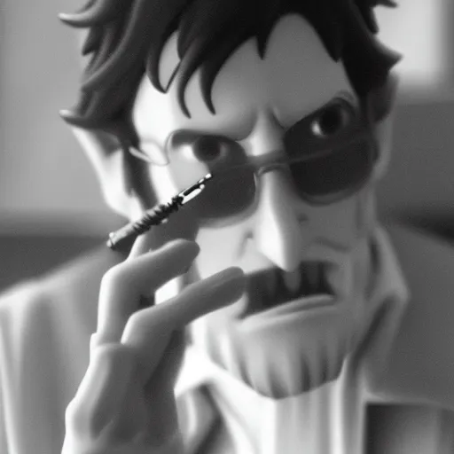 Image similar to gendo ikari smoking a joint, 5 5 mm