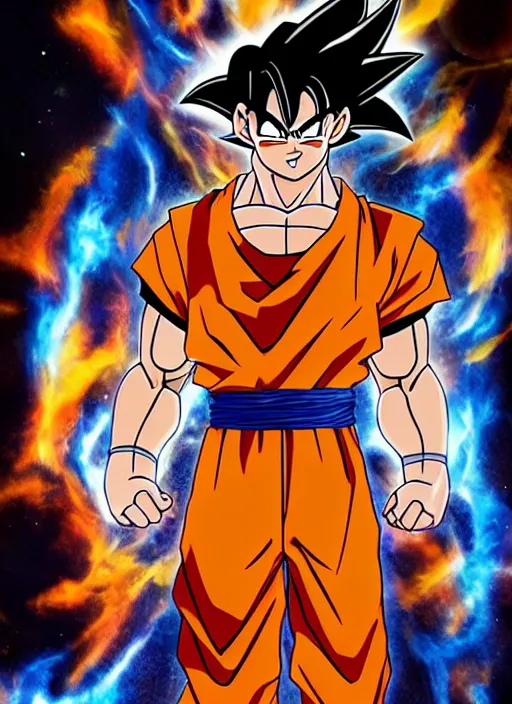 Image similar to a full portrait photo of son goku, f / 2 2, 3 5 mm, 2 7 0 0 k, lighting, perfect faces, award winning photography.