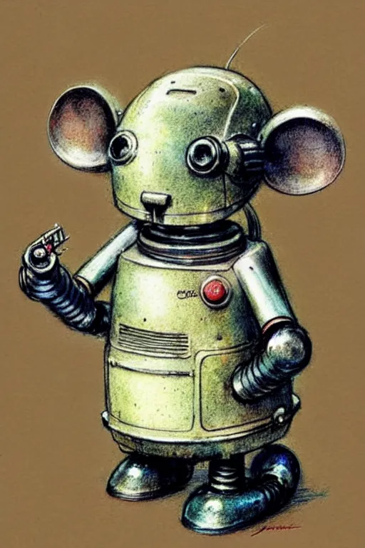 Image similar to ( ( ( ( ( 1 9 5 0 s retro robot mouse. muted colors. ) ) ) ) ) by jean - baptiste monge!!!!!!!!!!!!!!!!!!!!!!!!!!!!!!