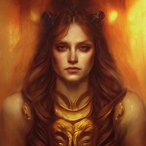 Image similar to majestic gracious regal seductive goddess artemis portrait, ancient greece, atmospheric lighting, painted, menacing, intricate, volumetric lighting, beautiful, rich deep colours masterpiece, golden hour, sharp focus, ultra detailed, by leesha hannigan, ross tran, thierry doizon, kai carpenter, ignacio fernandez rios