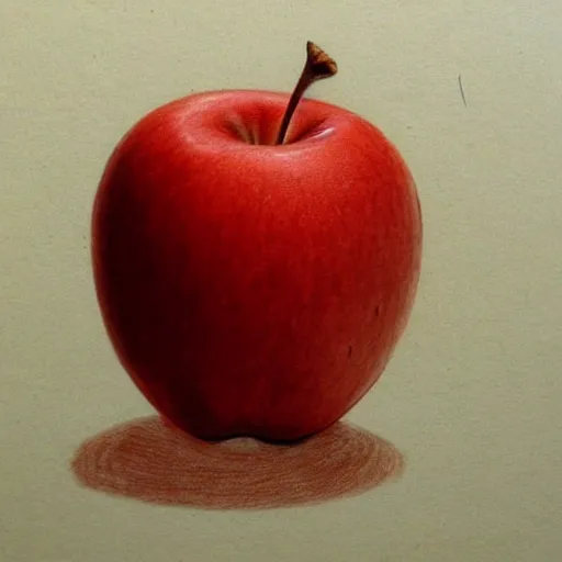 Image similar to bargue drawing of an apple, by Charles Bargue, academic, trending on artstation