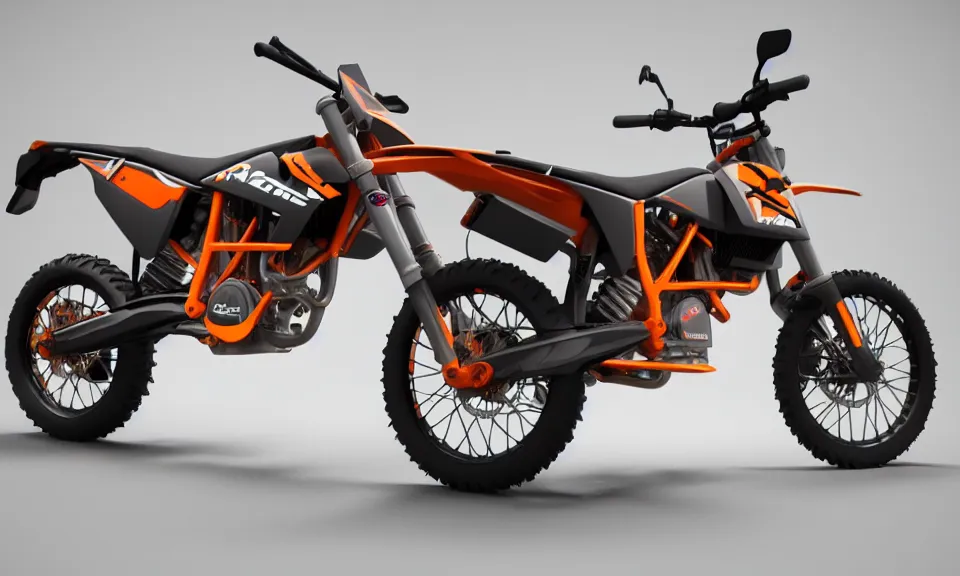 Image similar to Highly detailed 3D model of KTM XCW, Unreal Engine, Blender, 4K