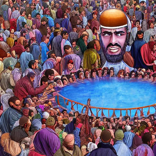 Image similar to muslims on judgment day digital art very detailed 4 k detailed super realistic