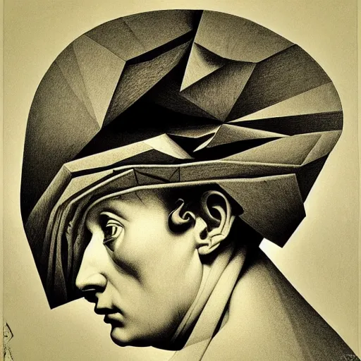 Image similar to lithography on paper secret artifact conceptual figurative post - morden monumental dynamic portrait by goya and escher and hogarth, illusion surreal art, highly conceptual figurative art, intricate detailed illustration, controversial poster art, polish poster art, geometrical drawings, no blur