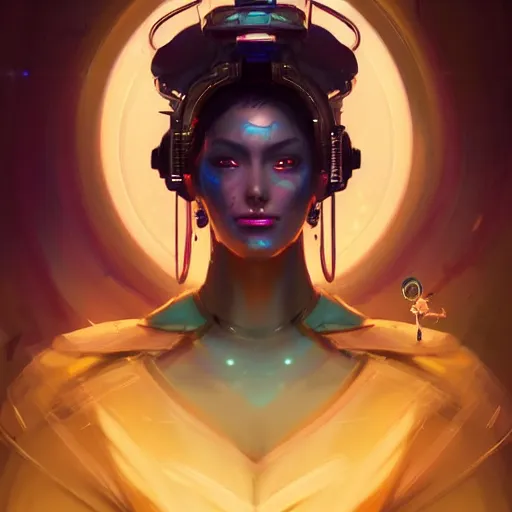 Image similar to a portrait of a beautiful cybernetic geisha, cyberpunk concept art by pete mohrbacher and wlop and artgerm and josan gonzales, digital art, highly detailed, intricate, sci-fi, sharp focus, Trending on Artstation HQ, deviantart, unreal engine 5, 4K UHD image