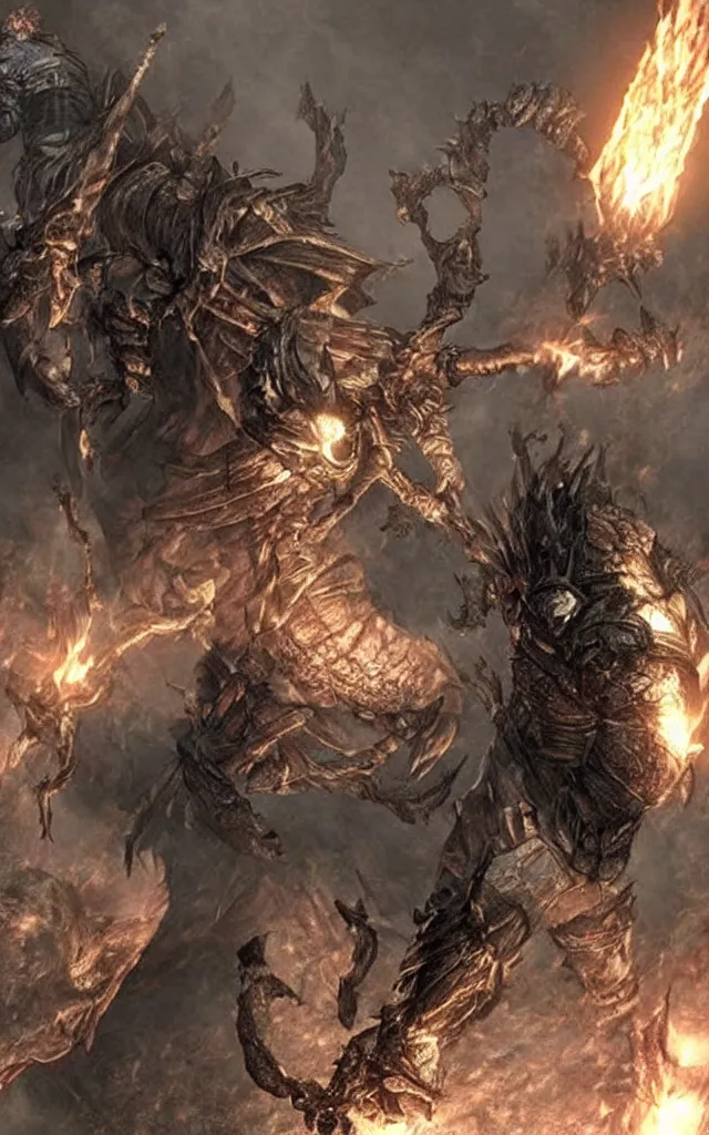 Prompt: Down syndrome kid dark souls boss