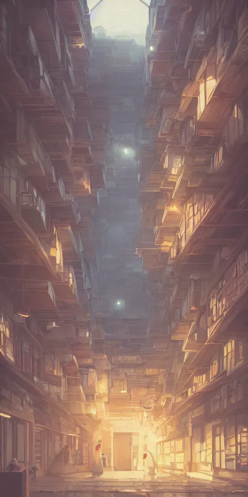 Prompt: inside an empty book store, lush, studio ghibli, sylvain sarrailh, cinematic light, majestic, concept art, volumetric lighting, magic atmospheric, fantasy, 8 k, wide angle, epic composition, award winning, artstation