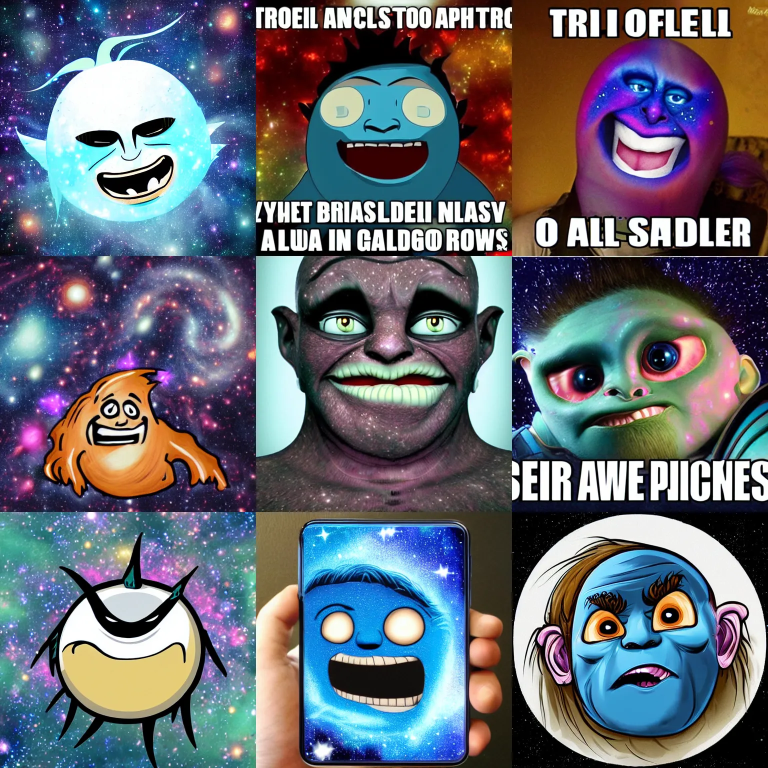 Prompt: troll face galaxy