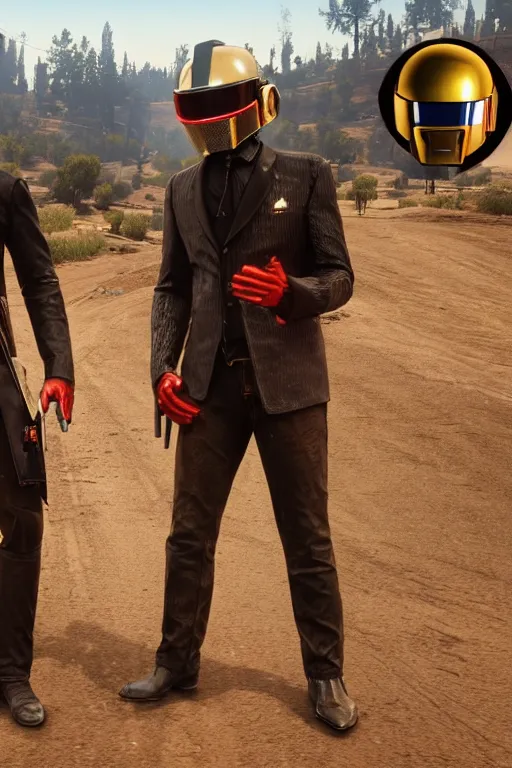 Image similar to Daft Punk in Red Dead Redemption 2