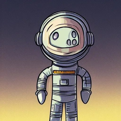 Image similar to vintage cartoon astronaut game character concept, inspired by little nightmares, limbo