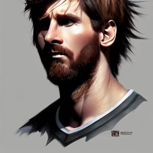 messi as giga chad, d & d, fantasy, portrait, highly, Stable Diffusion