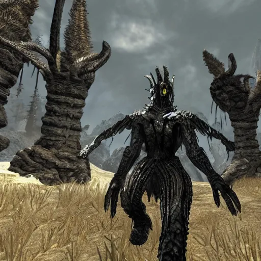 Image similar to a Skyrim mod that adds lovecraftian monsters to the game