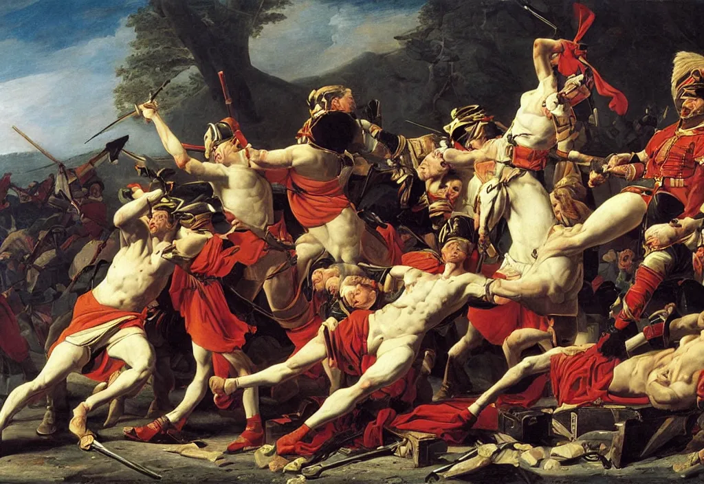 Image similar to finland russia war by jacques - louis david