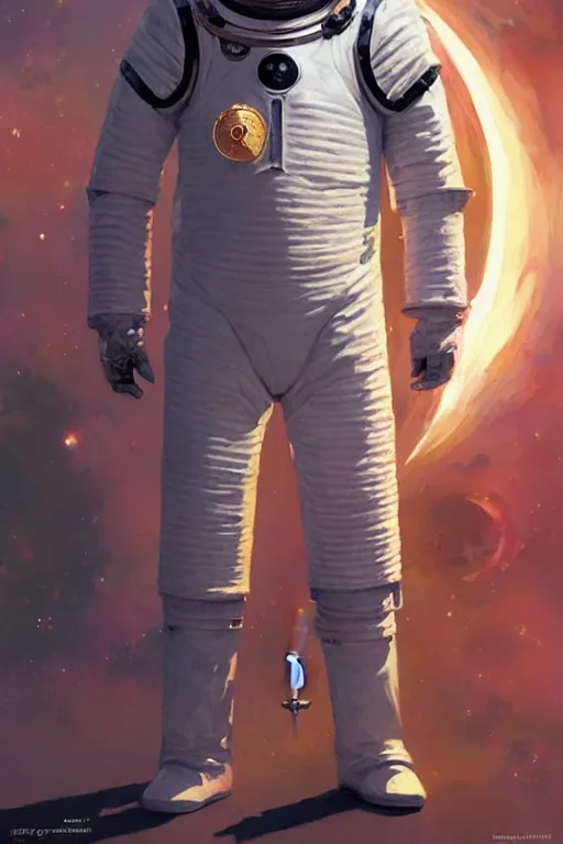 Image similar to knights templar in a space suit, painting by greg rutkowski, j. c. leyendecker, artgerm