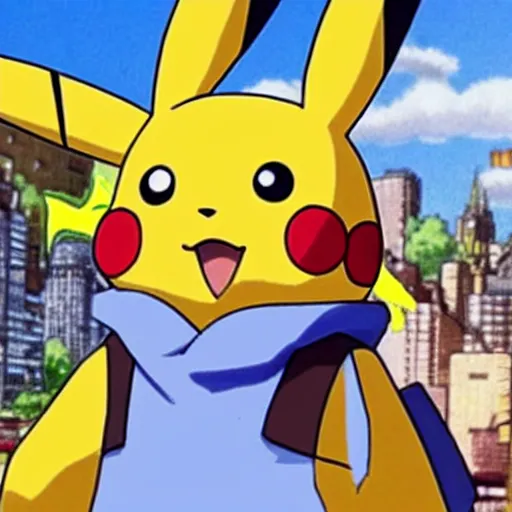 Image similar to pikachu as the main character in digimon