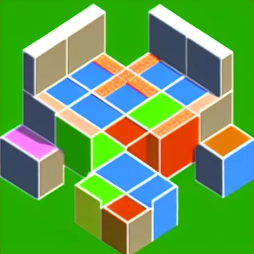 Prompt: 3D Tetris Isometric View