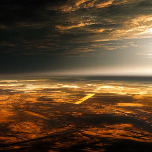 Prompt: in the distance, a huge ground space station sits on the ancient silk road, the sun shines on the ground through the clouds, and huge ore sits all around, epic lighting, cinematic compositon, hyperrealistic, 8 k