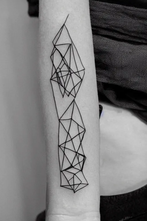 Image similar to a beautiful tattoo design of minimalist flying swallows, flying into geometric spirals, black ink, abstract logo, line art