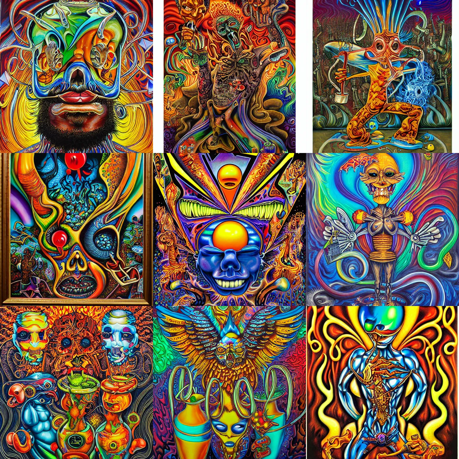 Prompt: molotov cocktail painting by aaron brooks, chris dyer, android jones, and alex grey, highly detailed, high quality, high definition