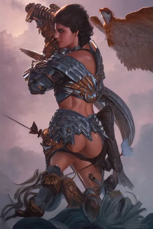 Image similar to amazon valkyrie athena, d & d, fantasy, portrait, highly detailed, headshot, digital painting, trending on artstation, concept art, sharp focus, illustration, art by artgerm and greg rutkowski and magali villeneuve