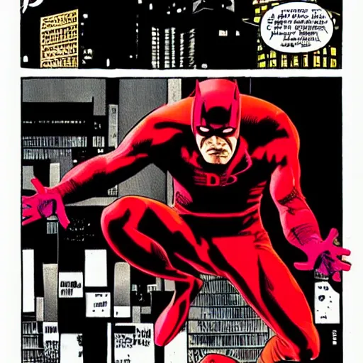 Image similar to detailed daredevil, comic book scene