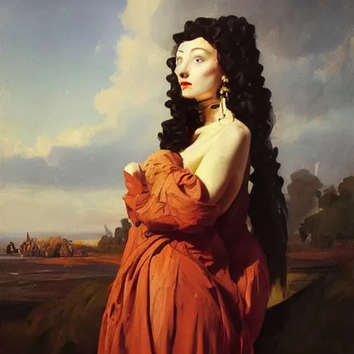 Prompt: oil on canvas portrait by hyacinthe rigaud Greg rutkowski