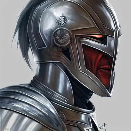 Image similar to perfectly - centered - portrait of a templar knight helmet design inspired by joker, intricate, highly detailed, digital painting, artstation, concept art, smooth, sharp focus, illustration, unreal engine 5, 8 k, art by artgerm and greg rutkowski and alphonse mucha