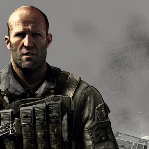 Prompt: Jason Statham in call of duty 4K detail