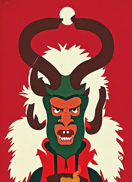 Image similar to krampus portrait by tom whalen