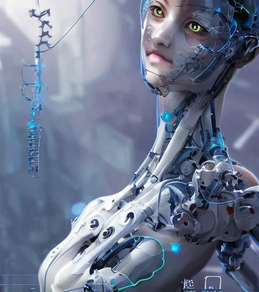 Image similar to a robotic cat sitting, transparent skin, gears and wires underneath skin, robotic, cyborg, cybernetic. By Makoto Shinkai, Stanley Artgerm Lau, WLOP, Rossdraws, James Jean, Andrei Riabovitchev, Marc Simonetti, krenz cushart, Sakimichan, trending on ArtStation, digital art.