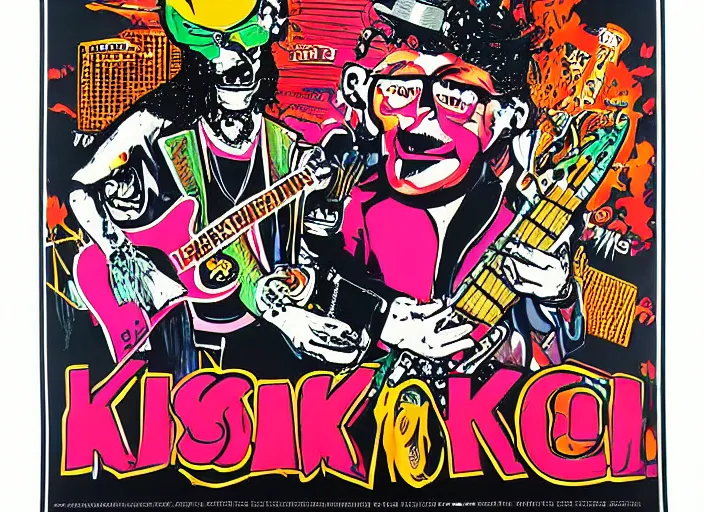 Image similar to 1 9 9 0 s frank kozik rock concert poster