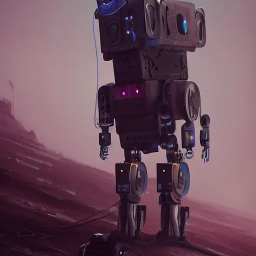 Prompt: a robot dog, in god's arms ， virtual engine engine, cyberpunk style ， hyperrealistic, by beeple, greg rutkowski, caspar david friedrich, smooth, illustration, elegant, artstation, digital painting.