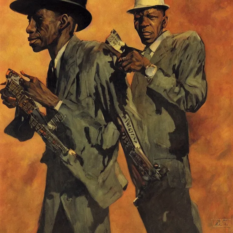 Image similar to scifi portrait of Robert Johnson by Robert McGinnis, pulp comic style, circa 1958, photorealism