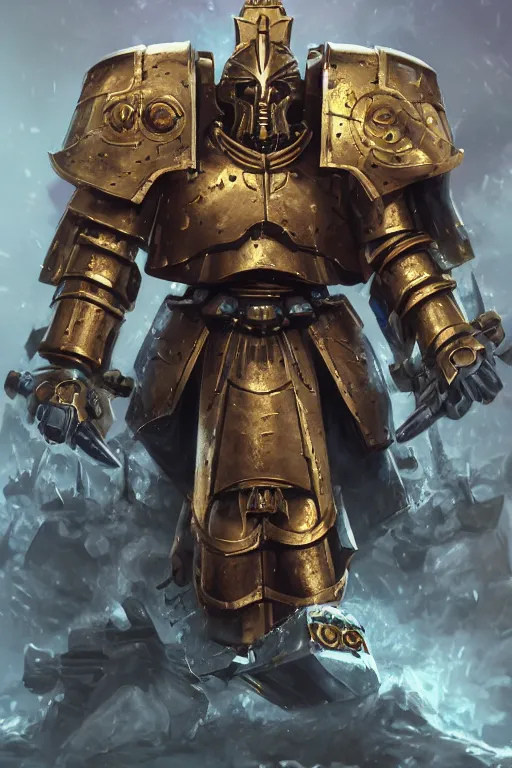 Image similar to armor portrait heros warhammer 4 0 k horus heresy fanart - the primarchs emperor by johannes helgeson animated with vfx concept artist & illustrator global illumination ray tracing hdr fanart arstation zbrush central hardmesh 8 k octane renderer comics stylized