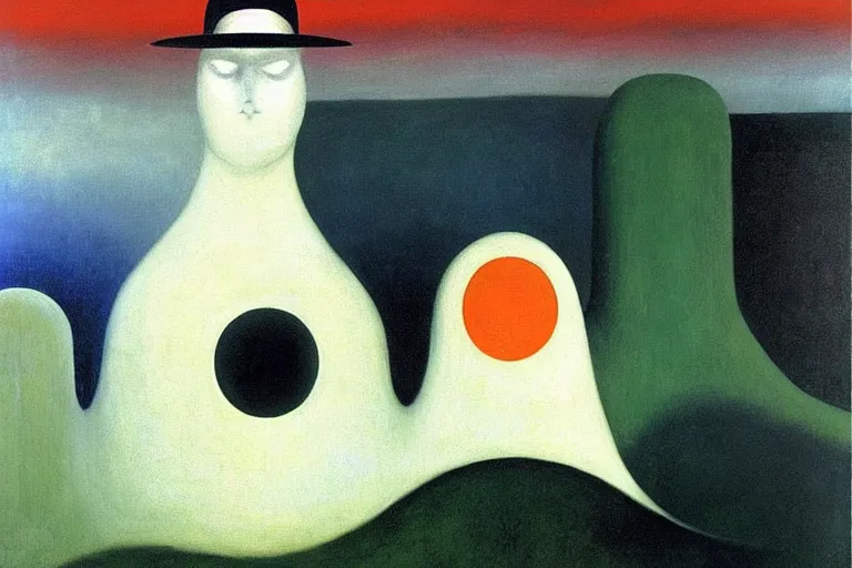 Image similar to born under a bad sign, watches, radios, good luck and trouble are my only friends, colors white!!!!!!!, orange, dark green, dark blue!! abstract oil painting, by leonara carrington, by rene magritte