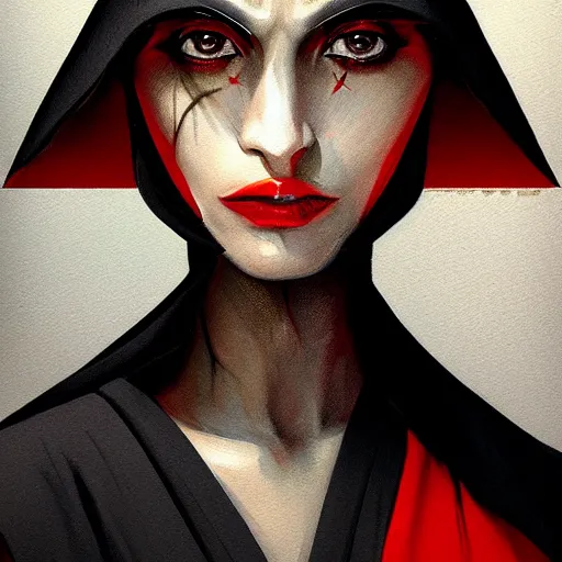 Image similar to portrait of a woman by greg rutkowski, young sith knight darth talon, red and black skin, star wars expanded universe, wearing black robes, she is about 2 0 years old, highly detailed portrait, digital painting, artstation, concept art, smooth, sharp foccus ilustration, artstation hq