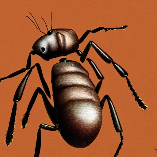 Image similar to A large ant queen standing on her hind legs, realistic detailed digital art