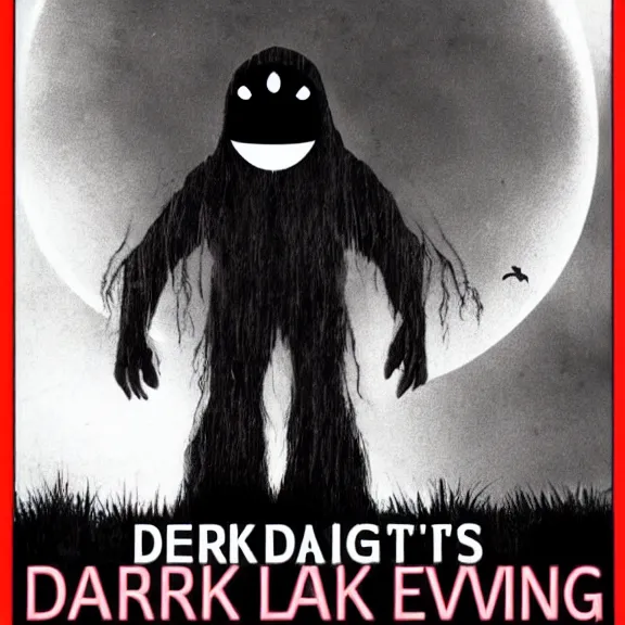 Prompt: its following you, dark night, footage, creature, evil