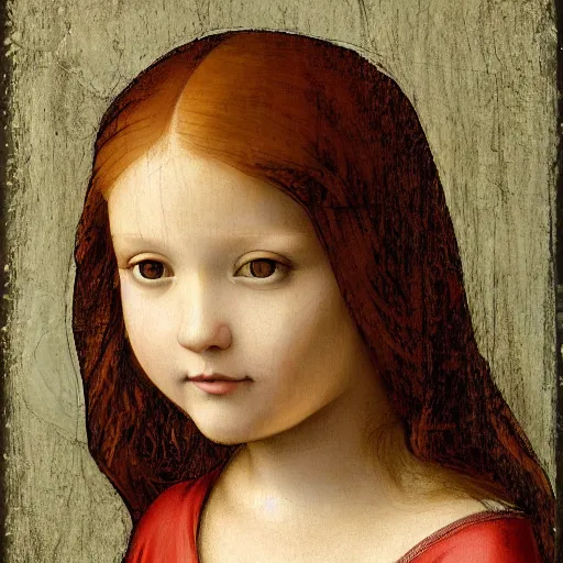 Prompt: Painting of young girl. Art by Leonardo da Vinci. Extremely detailed. 4K