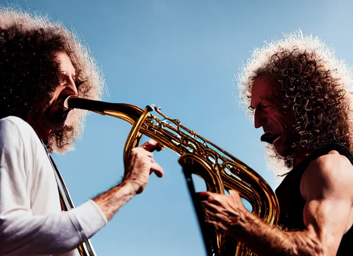 Prompt: photo still of kenny g on stage at vans warped tour!!!!!!!! at age 3 8 years old 3 8 years of age!!!!!!! playing saxophone, 8 k, 8 5 mm f 1. 8, studio lighting, rim light, right side key light