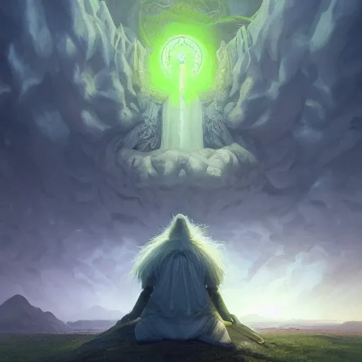 Prompt: A white mafia man with a giant green all-powerful aura surrounding his entire body by andreas rocha and john howe, and Martin Johnson Heade, featured on artstation, featured on behance, golden ratio, ultrawide angle, f32, well composed, cohesive.69:1