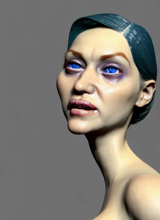 Prompt: a distorted and warped wax model of an absurdly beautiful woman, in the style of popovy sisters, unreal engine 5 highly rendered, global illumination, radiant light, detailed and intricate environment