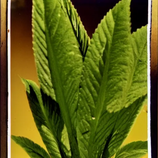 Image similar to a film noir about a killer plant, color film still
