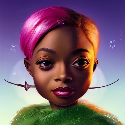 Prompt: !dream Skai Jackson as Tinkerbell,brown eyes,detailed, 8k hd,by rossdraws and greg rutkowski,in the style of a Instagram profile picture