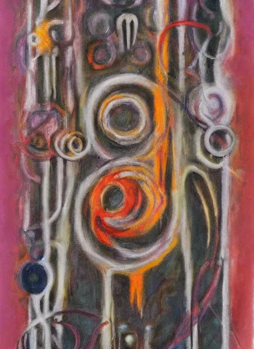 Prompt: biomechanical talisman of summoning yog - sothoth by maggi mcdonald, mark rothko, sabina klein