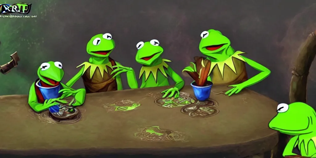 Image similar to kermit the frog in dota 2