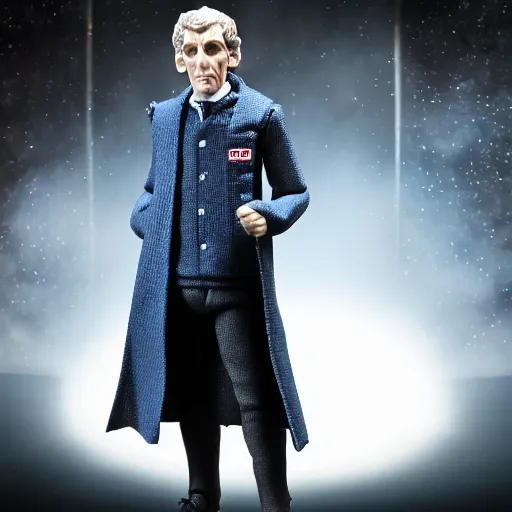 Image similar to the new doctor who action figure, product photo, studio lighting