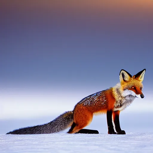 Prompt: wild fox , wildlife photography by Paul Nicklen, perfect lighting