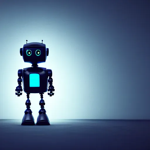 Image similar to a cute little robot. super realistic 8 k render of a dark hooded powerful elegant, cinematic composition